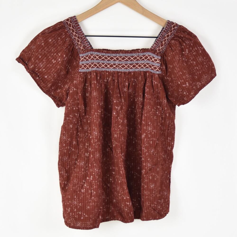 Madewell Square-Neck Smocked Top, XXS - Picture 6 of 8